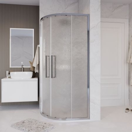 Душевой уголок Grossman Cosmo 301.K33.02.1010.10.02 100х100 стекло текстурное профиль хром без поддона