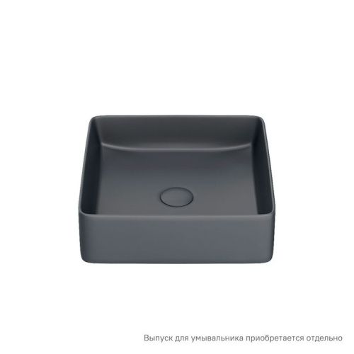 Раковина керамическая Iddis Slide SLIGM01i27 40х40 накладная цвет серый без отверстий под смеситель - фото 2