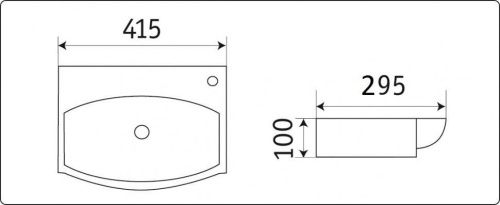 Раковина из сантехнического фаянса CeramaLux 78014T 40х30 подвесная цвет белый 1 отверстие под смеситель - фото 2