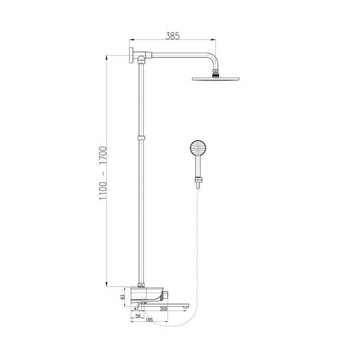 Душевая стойка RavSlezak Murray MU253.5/5SC настенная цвет черный/хром - фото 2