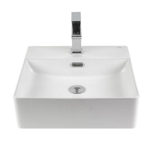 Раковина из сантехнического фарфора Bond Cube S02-420 40х40 накладная цвет белый 1 отверстие под смеситель - фото 2