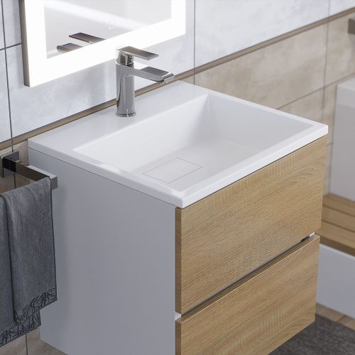 Раковина из литьевого мрамора Uperwood Barsa 2901120345 50х45 полувстраиваемая цвет белый - фото 2