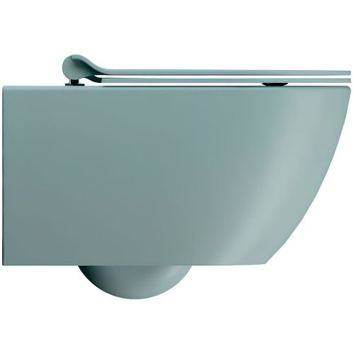 Чаша унитаза подвесная GSI Pura 881515_УЦ/1 цвет серый без сиденья безободковая душевой смыв (неровность на левом боку) - фото 2