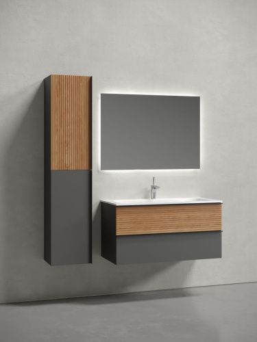 Тумба под раковину Sancos DELTA DL100GR 100х40 подвесная цвет коричневый - фото 3