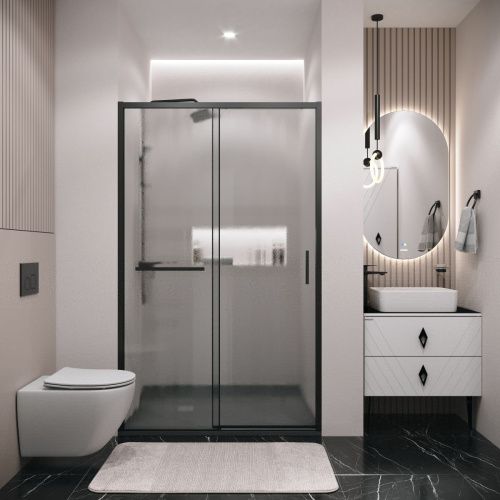 Душевая дверь Grossman Style 100.K33.05.130.21.02 130х195 стекло текстурное профиль черный - фото 4