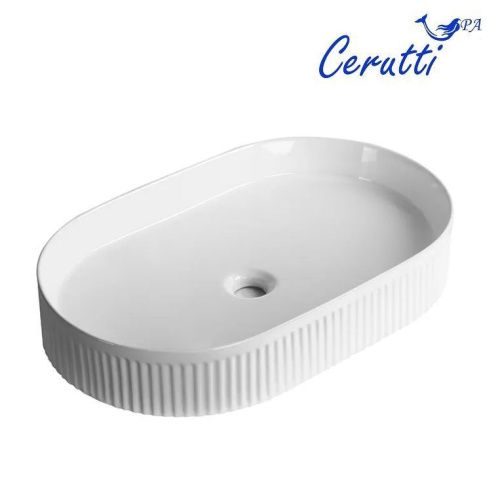 Раковина из сантехнического фарфора Cerutti SPA CR8009 60х40 накладная цвет белый без отверстий под смеситель - фото 3