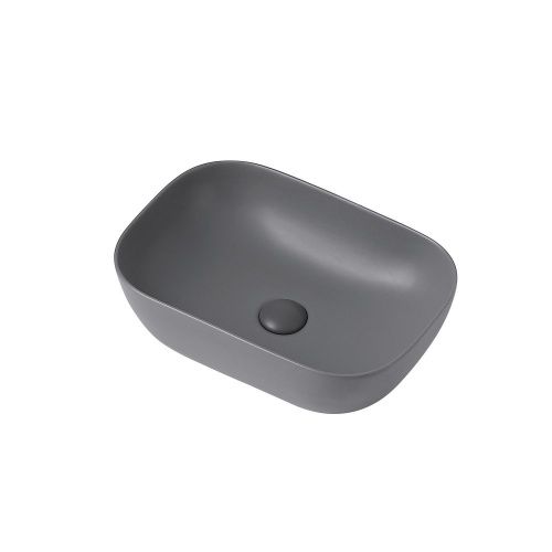 Раковина керамическая Abber RECHTECK AC2200MG 50х30 накладная цвет серый без отверстий под смеситель - фото 3