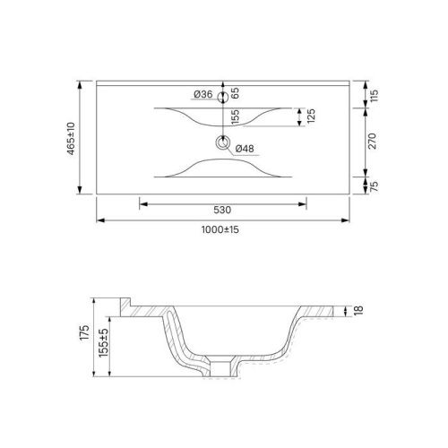 Тумба с раковиной Iddis Bild BIL10G0i95K 100х50 подвесная цвет серый - фото 5
