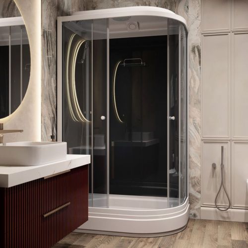 Душевая кабина Parly Classic CM121R 120х80 асимметричная с крышей - фото 3