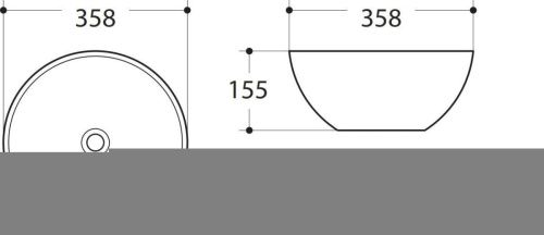 Раковина керамическая Art&Max AM-107-MB 40х40 накладная цвет черный - фото 2