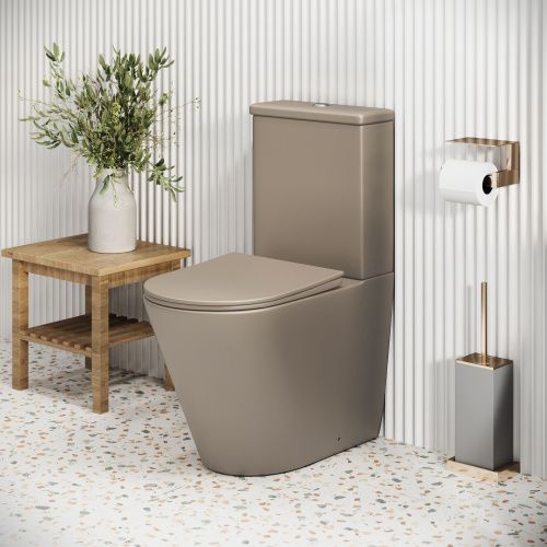 Унитаз напольный с бачком Grossman Color GR-4480BRLMS бежевый с сиденьем безободковый каскадный смыв - фото 5