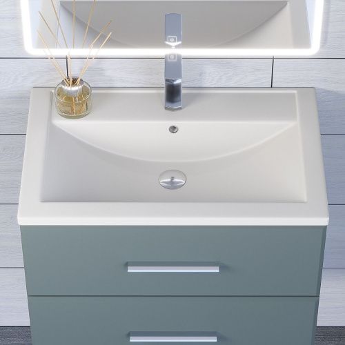 Раковина из искусственного камня Uperwood Foster Quartz 291030032 70х50 полувстраиваемая цвет белый - фото 4