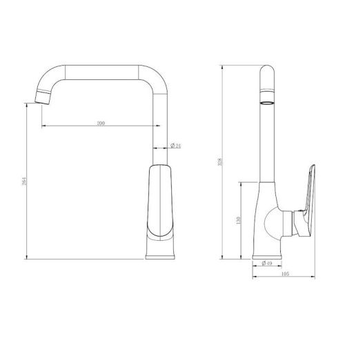 Смеситель для кухни Esko LG06GM на мойку вороненая сталь - фото 3