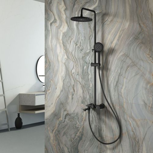 Душевая стойка Splenka S05.24.06 настенная цвет черный - фото 4