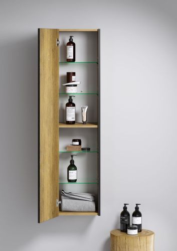 Шкаф-пенал Aqwella Y FRG0535DB 40х140 подвесной цвет коричневый - фото 2