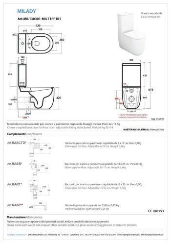 Чаша унитаза напольная Olympia Milady MIL130323 цвет черный без сиденья и без бачка безободковая - фото 2