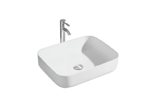 Раковина из сантехнического фарфора Aquatek ВЕГА AQ5515-MW 50х40 накладная цвет белый без отверстий под смеситель