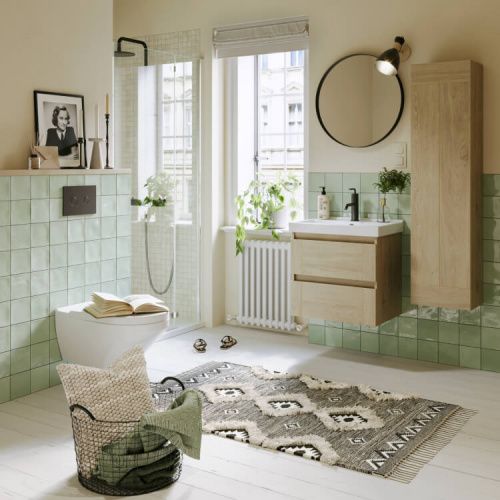 Шкаф-пенал Aqwella Y AST0535DD 40х140 подвесной цвет коричневый - фото 3