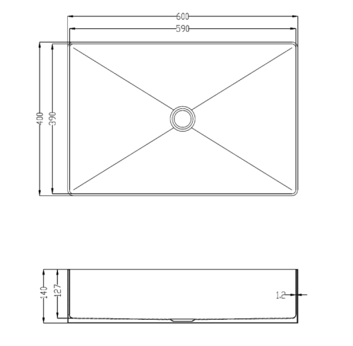 Раковина из нержавеющей стали AltroBagno Solido AltroBagnoSolido001021OrSp 60х40 накладная цвет золото - фото 5