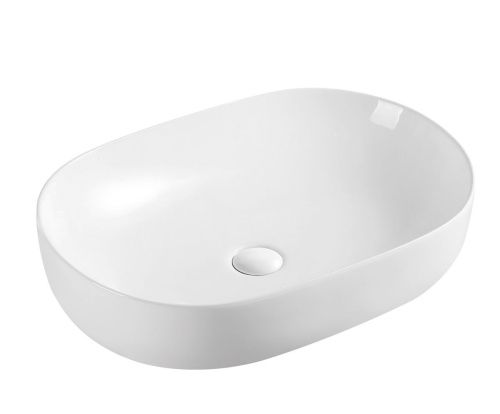 Раковина из сантехнического фарфора Sintesi SIN-LVB-APP-402 60х40 накладная цвет белый без отверстий под смеситель - фото 2