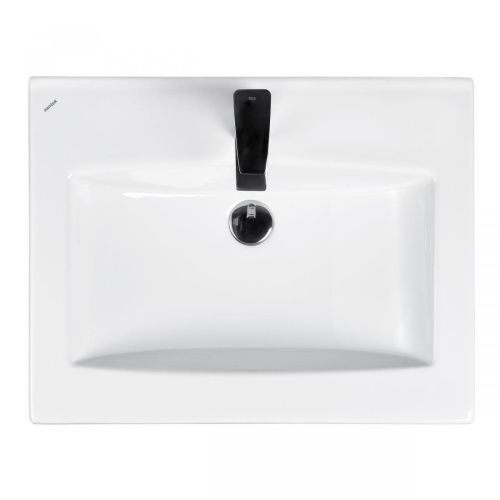 Раковина керамическая Onika Элина 1WH501606 60х50 накладная цвет белый 1 отверстие под смеситель - фото 2