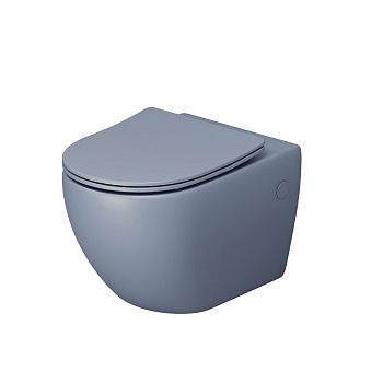 Унитаз подвесной Grossman Color GR-4411BSMS-21 голубой с сиденьем безободковый каскадный смыв