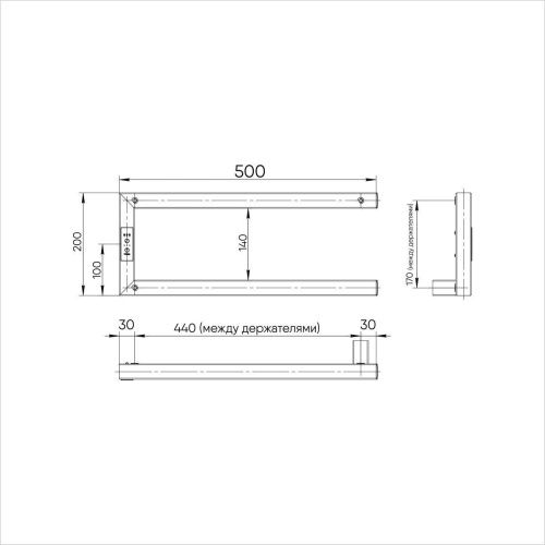 Полотенцесушитель электрический Indigo Nix DGN20-50BRRt 50х20 черный - фото 3