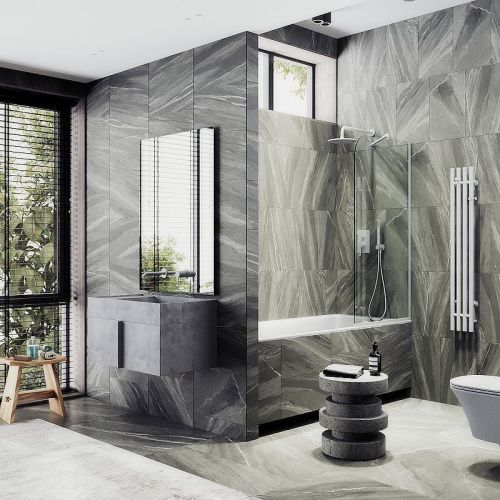 Душевая шторка на ванну Maybah Glass MGV-154-1у 75х140 стекло прозрачное профиль белый ориентация универсальная - фото 2