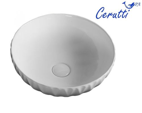 Раковина из сантехнического фарфора Cerutti SPA CR3301B 40х40 накладная цвет белый без отверстий под смеситель - фото 4