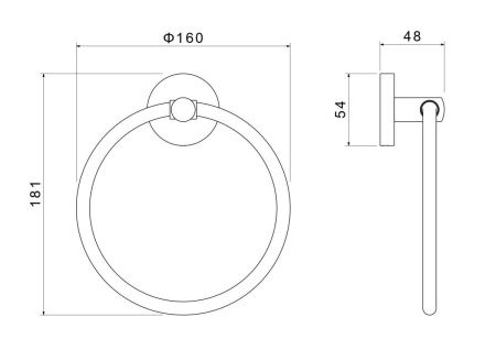Полотенцедержатель Aquatek ОБЕРОН AQ4212MB