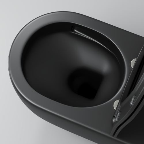 Унитаз подвесной Grossman Торнадо GR-4411BMSQ черный с сиденьем микролифт безободковый смыв торнадо - фото 5