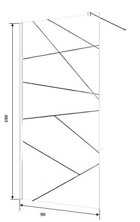 Душевая перегородка Cerutti SPA PICK T90B 90х190 стекло прозрачное/матовое профиль черный