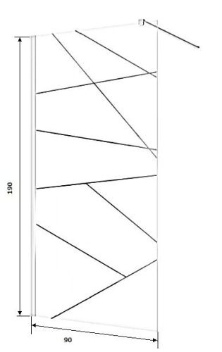 Душевая перегородка Cerutti SPA PICK T90 90х190 стекло прозрачное/матовое профиль хром - фото 5