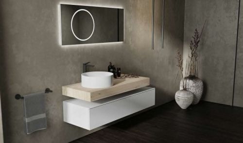 Зеркало с подсветкой Jorno MODULARE Mdlr.02.120/W/JR 120х50 подвесное - фото 2