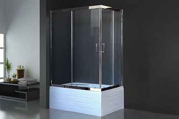 Душевой уголок Royal Bath BP RB8100BP-T-CH-L 100х80 стекло прозрачное профиль хром с поддоном