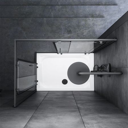 Душевой уголок Am.Pm Gem W90G-404-120280-BT 120х80 стекло прозрачное профиль черный без поддона