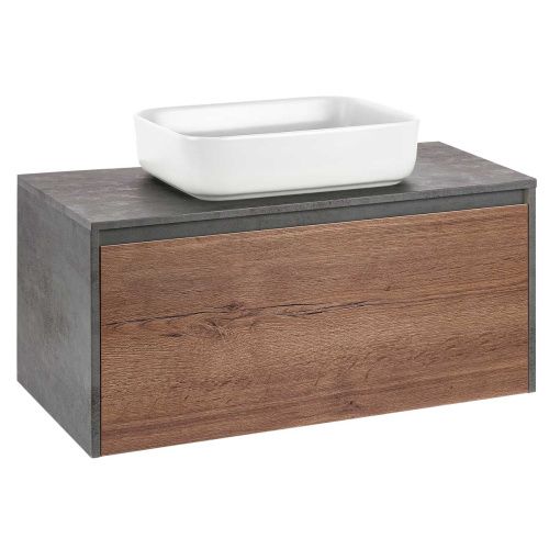 Тумба под раковину Vincea Mesa VMC-2MS100TB 100х50 подвесная цвет коричневый - фото 5