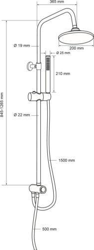 Душевая стойка Aquanet Practic AF100-70-R-C настенная цвет хром - фото 5