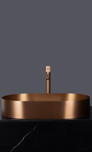 Раковина из нержавеющей стали AltroBagno Eterno AltroBagnoEterno001027RaSp 60х40 накладная цвет медь - фото 2