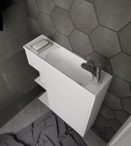 Тумба с раковиной 1MarKa Stretto У94717 60х20 подвесная цвет белый - фото 3