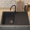 Кухонная мойка Uperwood Quartz Premium UPD-04 3910202115 80х50 цвет черный поверхность матовая