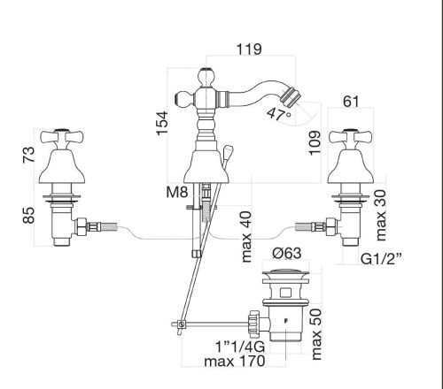 Смеситель Fiore 26ZZ0647 на биде бронза - фото 3