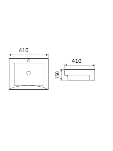 Раковина из сантехнического фаянса WeltWasser WW SK 10000003884 40х40 подвесная цвет белый 1 отверстие под смеситель - фото 3