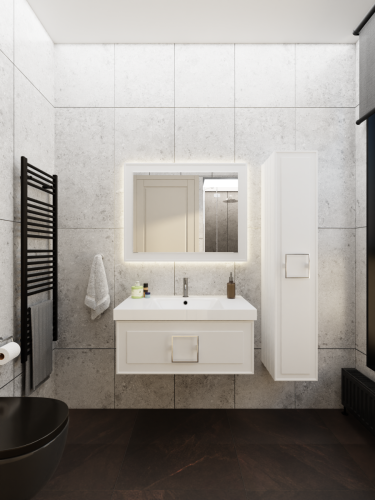 Тумба с раковиной La Fenice CUBO NFNC-01-CUB-B-80-3-80 80х50 подвесная цвет белый - фото 4