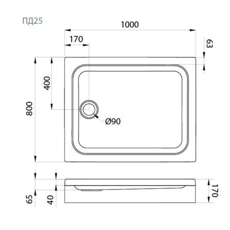 Душевой поддон акриловый Тритон Щ0000042951 100х80 белый с каркасом