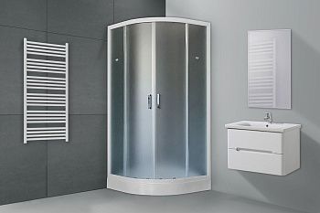 Душевой уголок Royal Bath HK RB90HK-C 90х90 стекло матовое профиль белый с поддоном