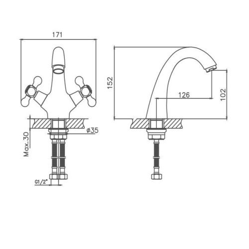 Смеситель Cron CN1019 на раковину хром - фото 3