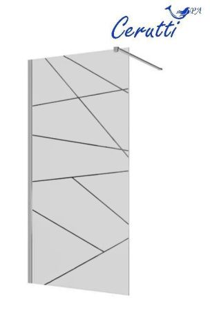 Душевая перегородка Cerutti SPA PICK T120 120х190 стекло прозрачное/матовое профиль хром