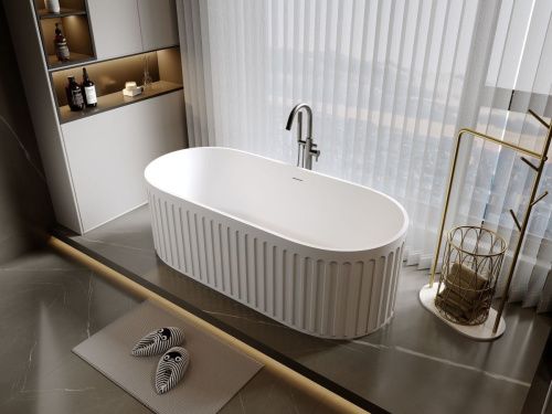 Ванна из искусственного камня Timo KIARA KIARA1680 170х75 отдельностоящая овальная - фото 4