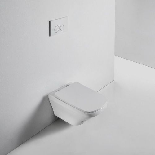 Унитаз подвесной Bond Cube F11-10 белый с сиденьем микролифт безободковый душевой смыв - фото 2